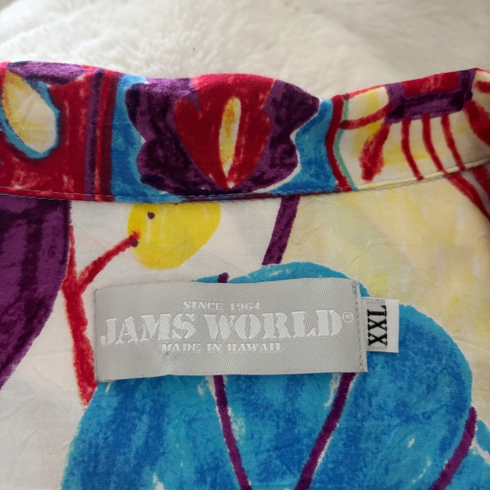 Jams World Retro Shirt in Trinity Size XXL Hawaiian Tropical Camp Shirt - Picture 7 of 7